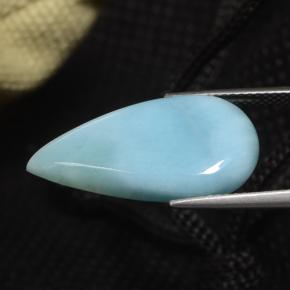 Larimar naturale blu da 8,87 ct, taglio a pera, opaco