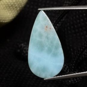 Larimar naturale blu da 8,87 ct, taglio a pera, opaco