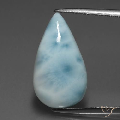 5.92ct Naturale Bambina blu Larimar, Forma a pera, Opaco