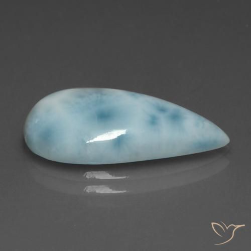 Larimar Bambina blu naturale da 5.92 ct, Forma a pera, Opaco