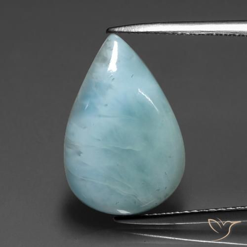Larimar schiuma di mare blu naturale da 5,96 ct, taglio a pera, opaco