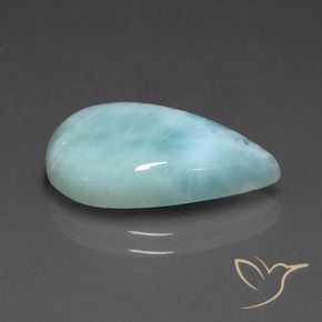 Larimar schiuma di mare blu naturale da 5,96 ct, taglio a pera, opaco