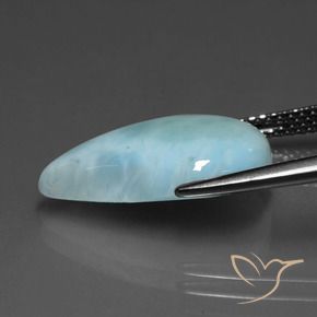 Larimar schiuma di mare blu naturale da 5,96 ct, taglio a pera, opaco