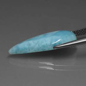 Larimar Verde blu naturale da 5.56 ct, Forma a pera, Opaco