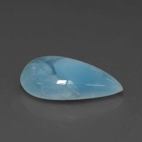 Larimar naturale blu da 4,39 ct, taglio a pera, opaco