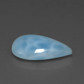 Larimar naturale blu da 4,20 ct, taglio a pera, opaco