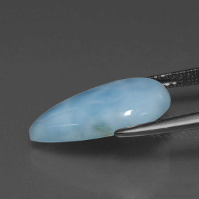 Larimar naturale blu da 4,20 ct, taglio a pera, opaco