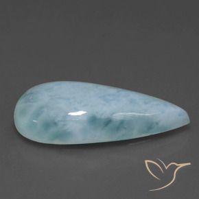 Larimar Bambina blu naturale da 5.66 ct, Forma a pera, Opaco