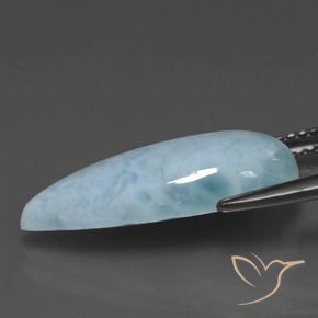 Larimar Bambina blu naturale da 5.66 ct, Forma a pera, Opaco
