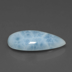 Larimar naturale verde da 4,56 ct, taglio a pera, opaco