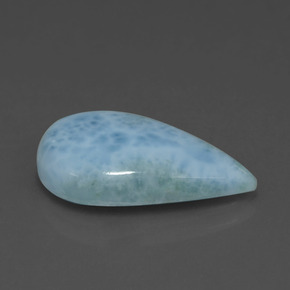 Larimar naturale blu da 4,72 ct, taglio a pera, opaco