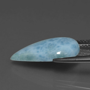 Larimar naturale blu da 4,72 ct, taglio a pera, opaco