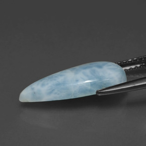 Larimar Verde blu naturale da 3.48 ct, Forma a pera, Opaco