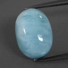 Larimar naturale blu da 7,33 ct, taglio ovale, opaco