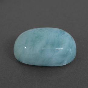 Larimar naturale blu da 7,33 ct, taglio ovale, opaco