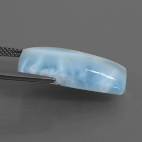 Larimar naturale blu da 11,31 ct, taglio a cuscino, opaco