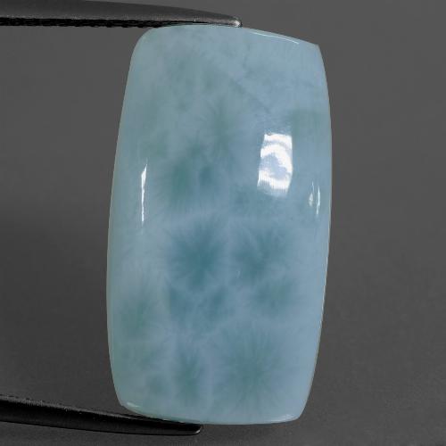 Larimar naturale blu da 10,90 ct, taglio a cuscino, opaco