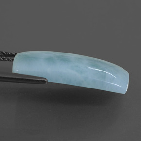 Larimar naturale blu da 10,90 ct, taglio a cuscino, opaco