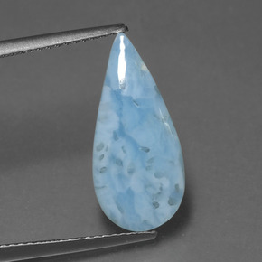Larimar Blu naturale da 3.02 ct, Forma a pera, Opaco