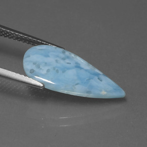 Larimar Blu naturale da 3.02 ct, Forma a pera, Opaco