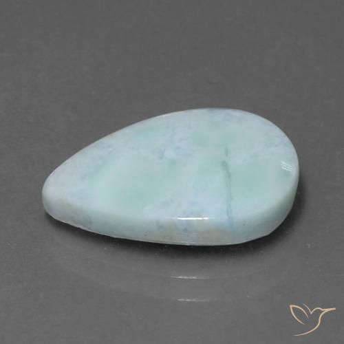 Larimar Azzurro cielo chiaro naturale da 5.33 ct, Forma a pera, Opaco