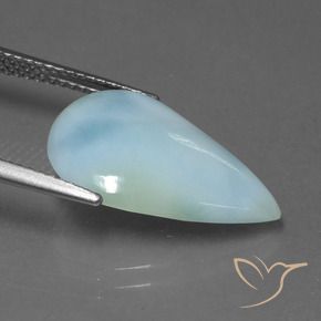 Larimar Bambina blu naturale da 4.79 ct, Forma a pera, Opaco