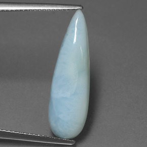 Larimar naturale blu da 4,72 ct, taglio a pera, opaco