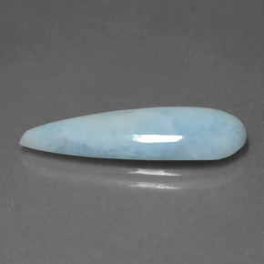 Larimar naturale blu da 4,72 ct, taglio a pera, opaco