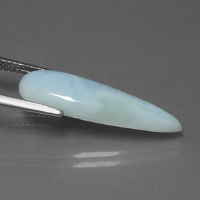 Larimar naturale blu da 4,72 ct, taglio a pera, opaco