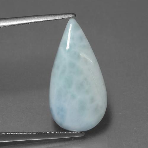 Larimar naturale blu da 5,31 ct, taglio a pera, opaco