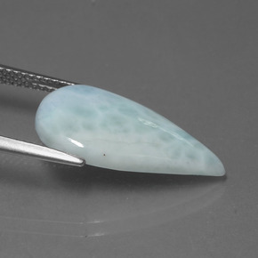 Larimar naturale blu da 5,31 ct, taglio a pera, opaco