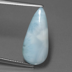 Larimar Blu naturale da 4.67 ct, Forma a pera, Opaco