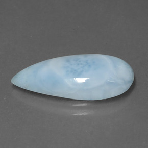 Larimar naturale blu da 4,51 ct, taglio a pera, opaco