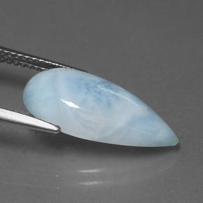 Larimar naturale blu da 4,51 ct, taglio a pera, opaco