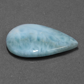 Larimar naturale blu da 6,15 ct, taglio a pera, opaco