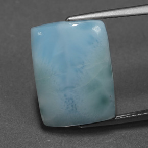 Larimar blu naturale da 7,37 ct, baguette, opaco