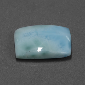 Larimar blu naturale da 7,37 ct, baguette, opaco