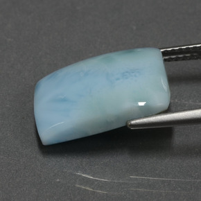 Larimar blu naturale da 7,37 ct, baguette, opaco