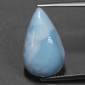 Larimar Blu naturale da 6.15 ct, Forma a pera, Opaco