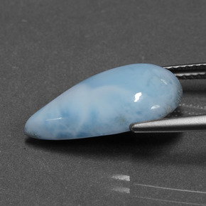 Larimar Blu naturale da 6.15 ct, Forma a pera, Opaco