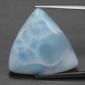 Larimar Blu naturale da 11.30 ct, Taglio trillion, Opaco