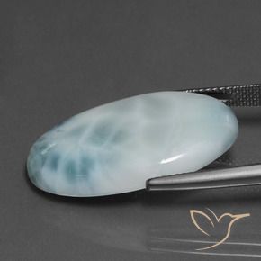 Larimar Azzurro naturale da 16.58 ct, Ovale, Opaco