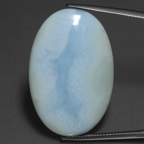 Larimar naturale blu da 28,88 ct, taglio ovale, opaco