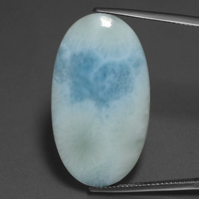Larimar naturale blu da 21,31 ct, taglio ovale, opaco
