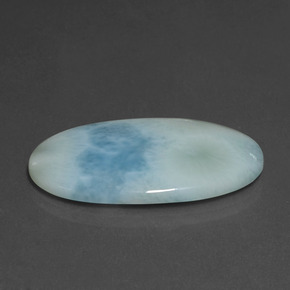 Larimar naturale blu da 21,31 ct, taglio ovale, opaco