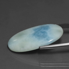 Larimar naturale blu da 21,31 ct, taglio ovale, opaco