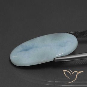 Larimar Azzurro naturale da 15.06 ct, Ovale, Opaco
