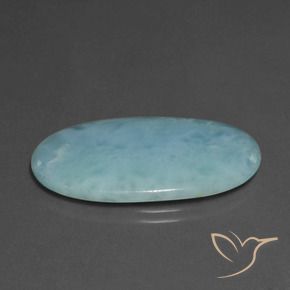 Larimar Azzurro naturale da 17.78 ct, Taglio ovale, Opaco