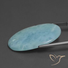 Larimar Azzurro naturale da 17.78 ct, Taglio ovale, Opaco