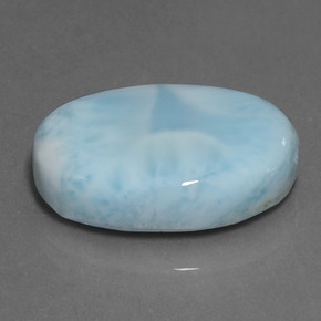 Larimar naturale blu da 17,21 ct, taglio ovale, opaco